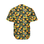 Orange Fruit Pattern Print Men's Baseball Jersey
