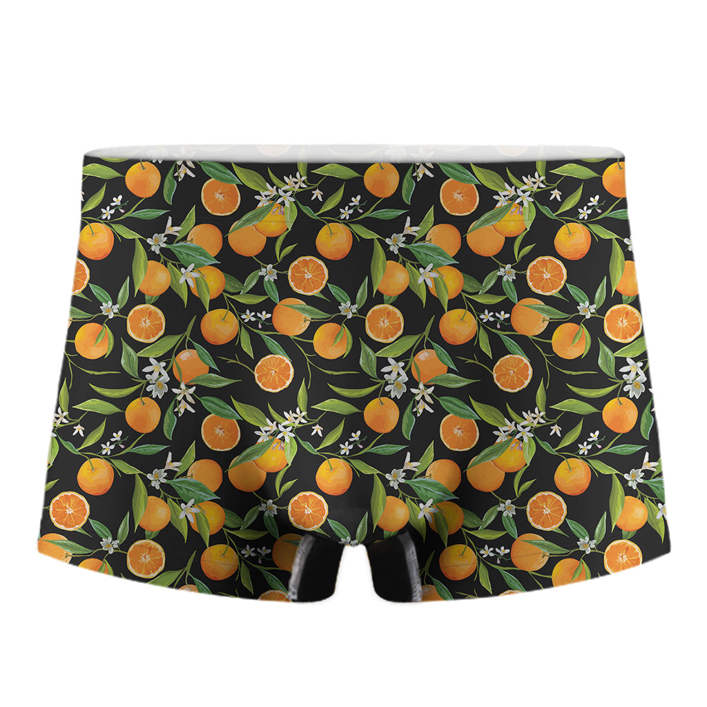 Orange Fruit Pattern Print Men's Boxer Briefs