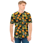 Orange Fruit Pattern Print Men's T-Shirt