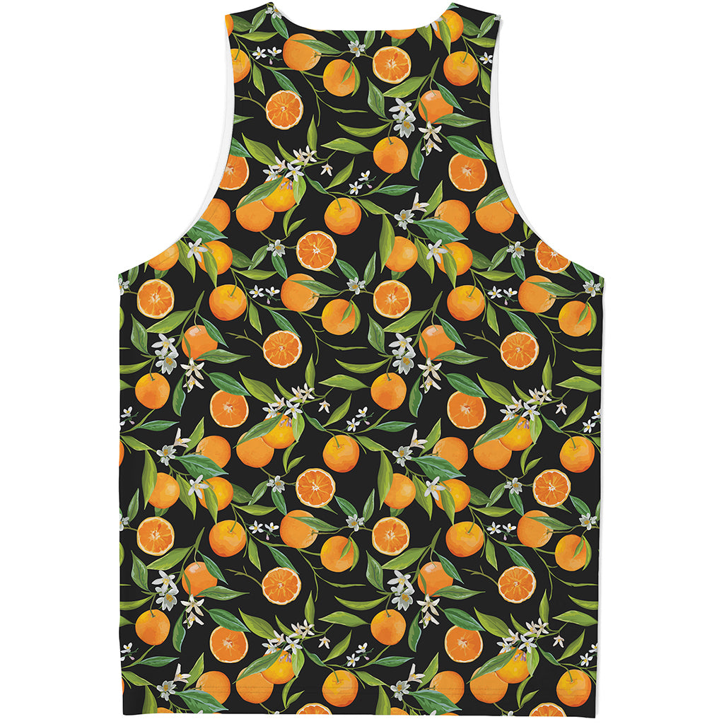 Orange Fruit Pattern Print Men's Tank Top