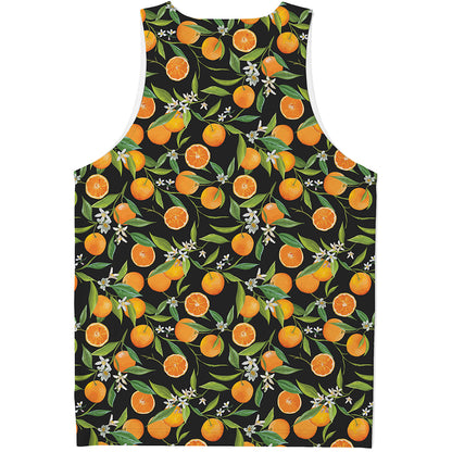 Orange Fruit Pattern Print Men's Tank Top