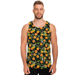 Orange Fruit Pattern Print Men's Tank Top