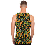 Orange Fruit Pattern Print Men's Tank Top