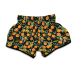 Orange Fruit Pattern Print Muay Thai Boxing Shorts
