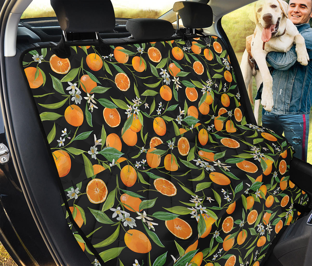 Orange Fruit Pattern Print Pet Car Back Seat Cover