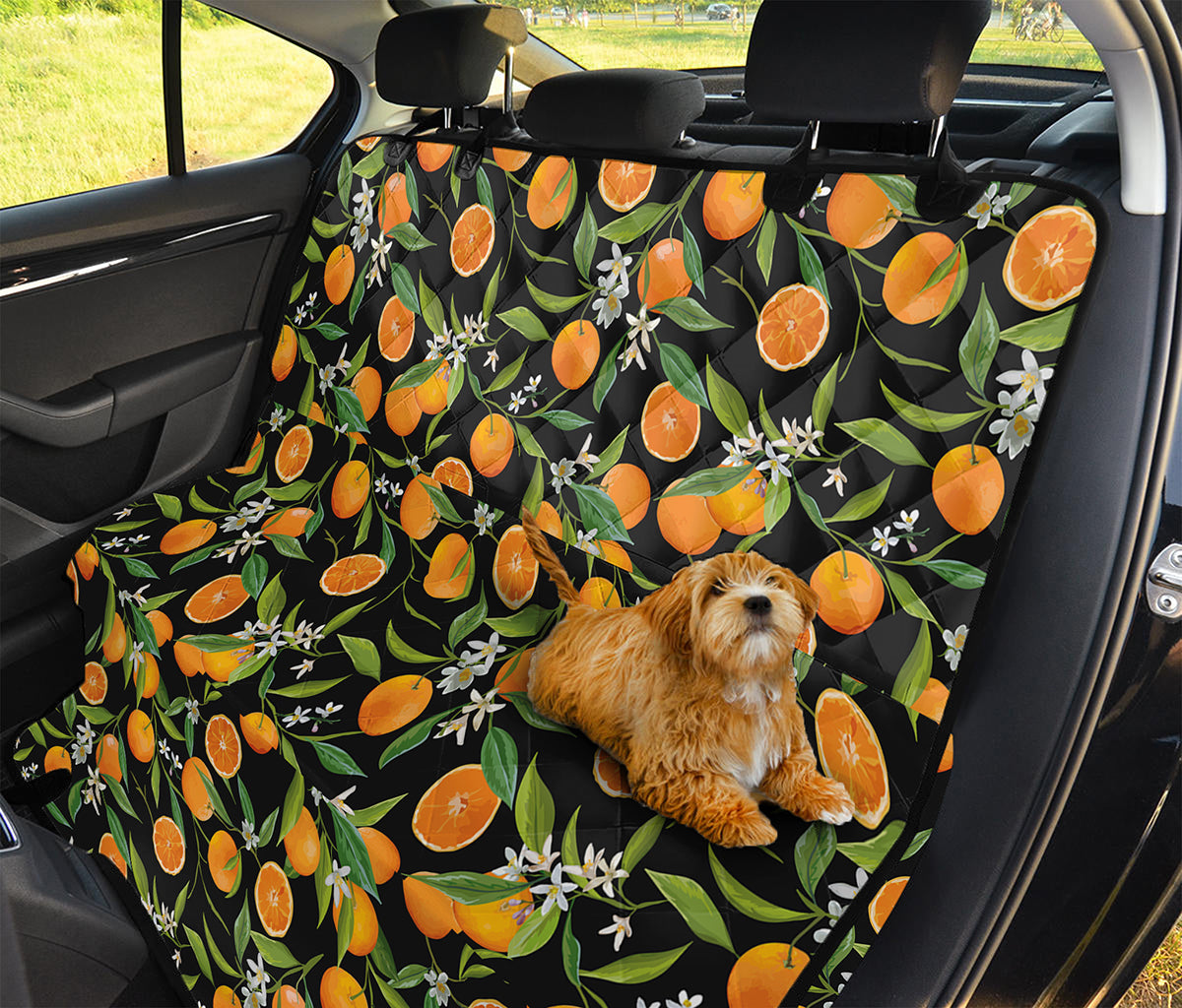 Orange Fruit Pattern Print Pet Car Back Seat Cover