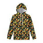 Orange Fruit Pattern Print Pullover Hoodie