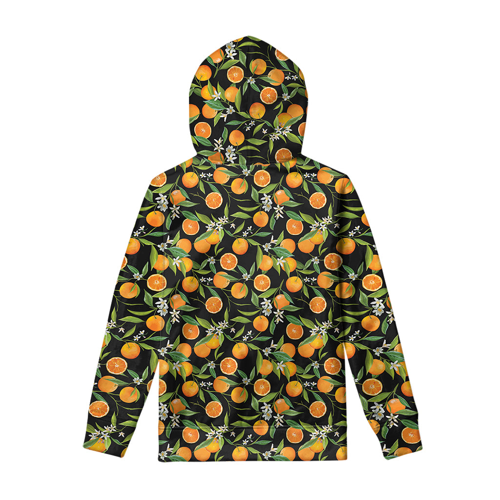 Orange Fruit Pattern Print Pullover Hoodie
