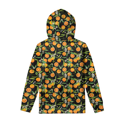 Orange Fruit Pattern Print Pullover Hoodie