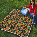 Orange Fruit Pattern Print Quilt