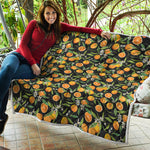 Orange Fruit Pattern Print Quilt
