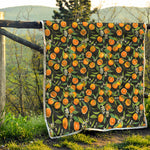 Orange Fruit Pattern Print Quilt