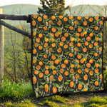 Orange Fruit Pattern Print Quilt