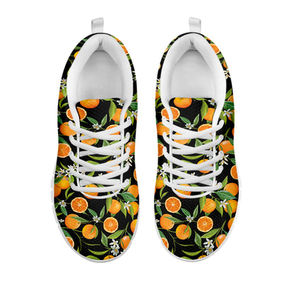 Orange Fruit Pattern Print White Sneakers