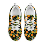 Orange Fruit Pattern Print White Sneakers