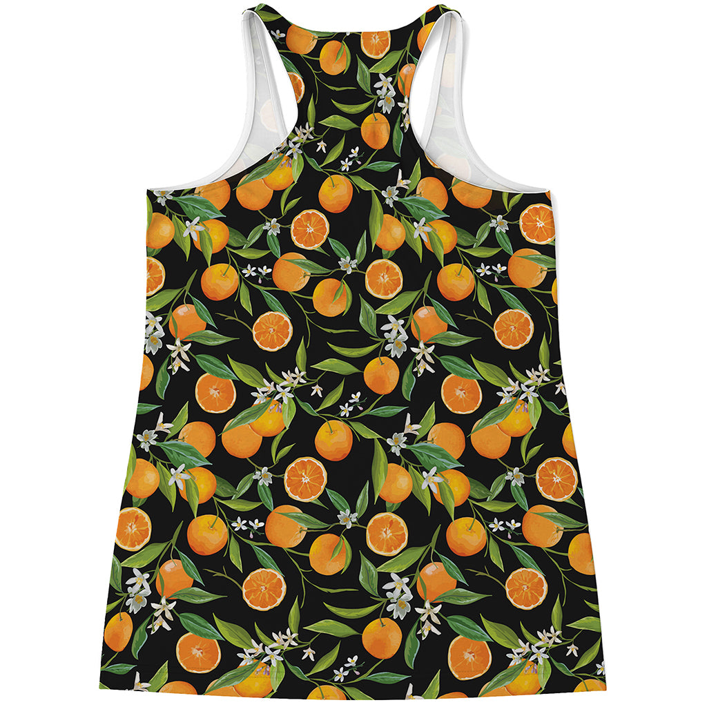 Orange Fruit Pattern Print Women's Racerback Tank Top