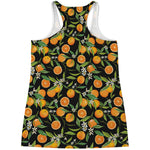 Orange Fruit Pattern Print Women's Racerback Tank Top
