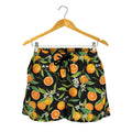 Orange Fruit Pattern Print Women's Shorts