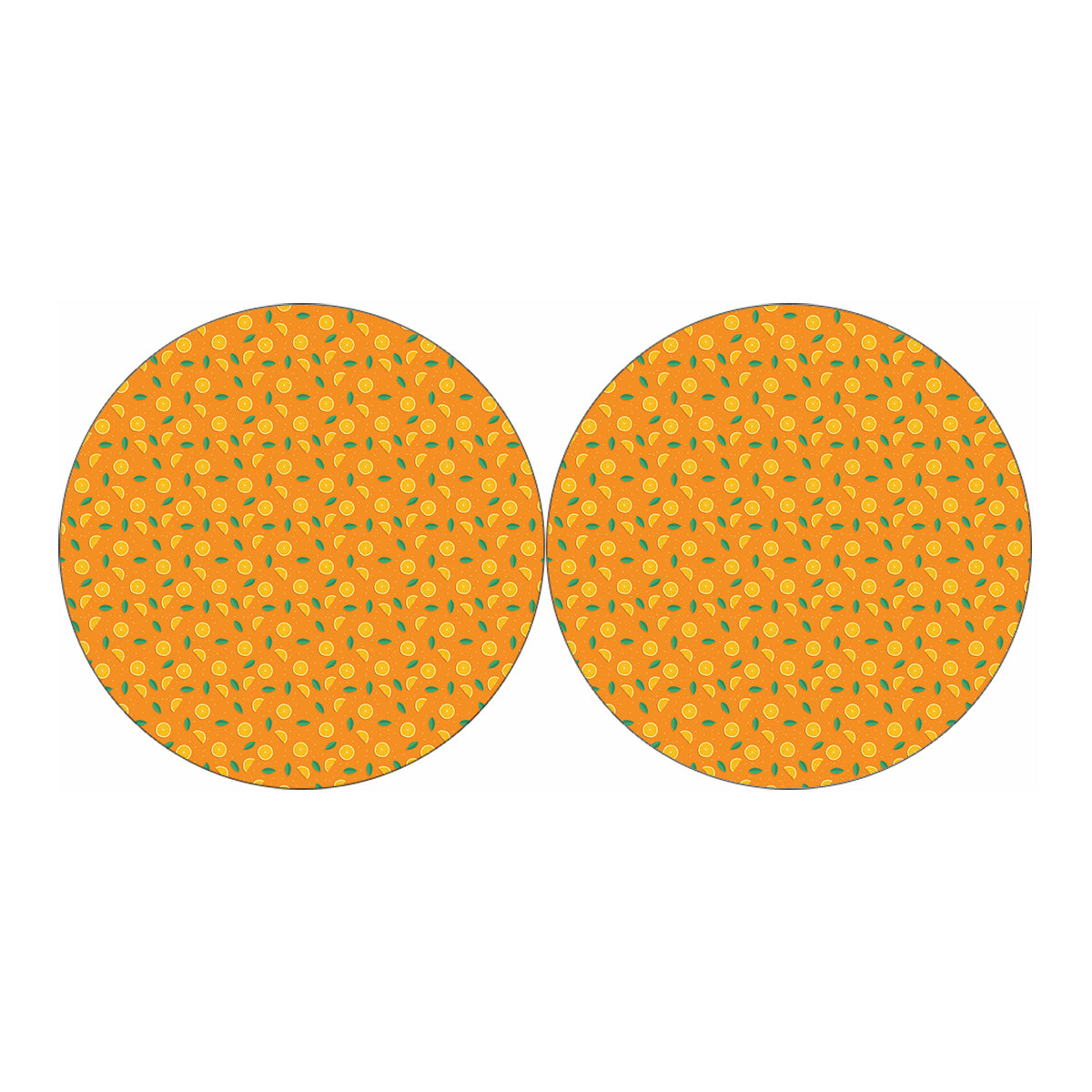 Orange Fruit Slices Pattern Print Car Coasters