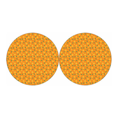 Orange Fruit Slices Pattern Print Car Coasters