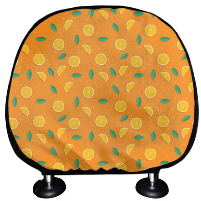 Orange Fruit Slices Pattern Print Car Headrest Covers