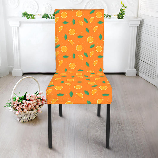 Orange Fruit Slices Pattern Print Dining Chair Slipcover