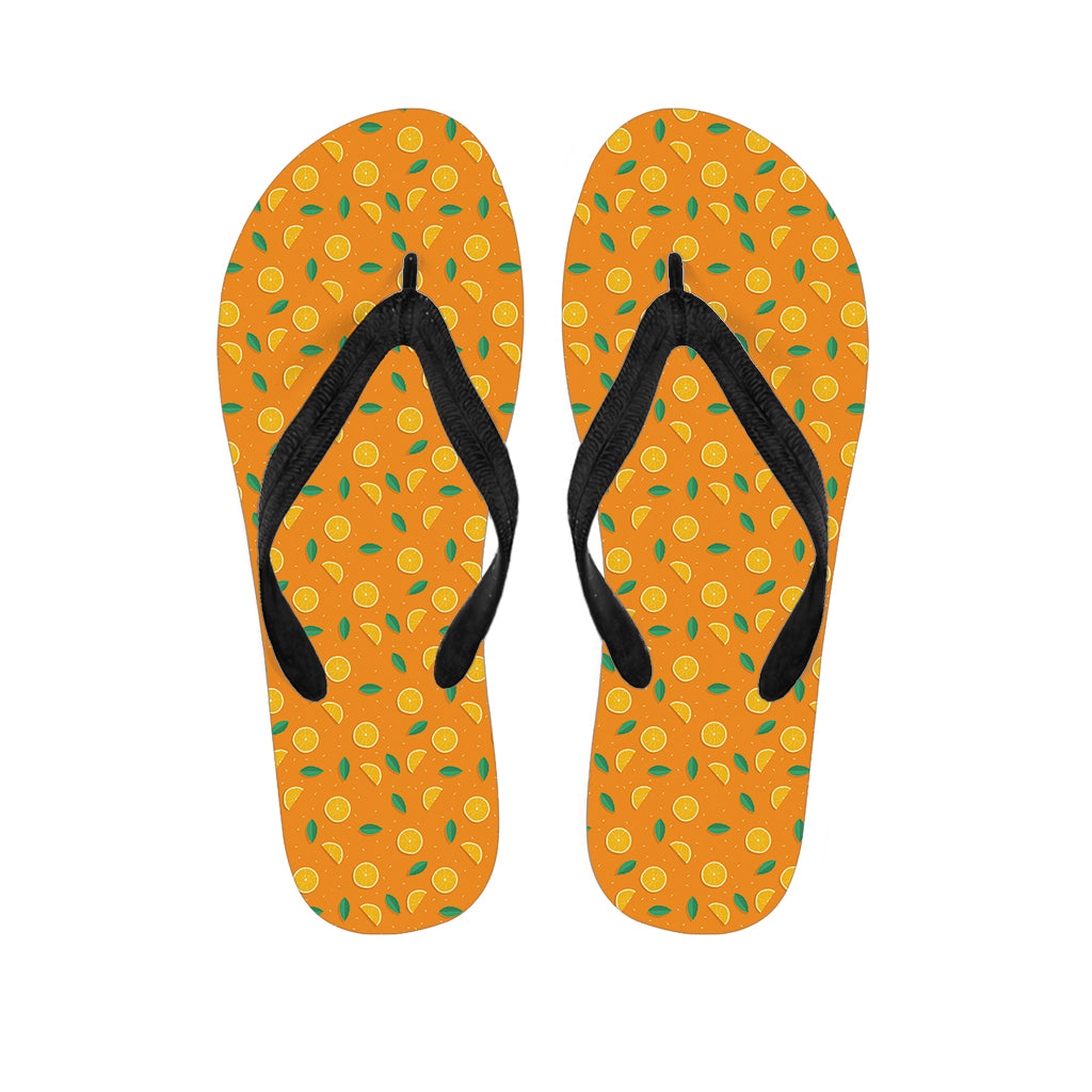 Orange Fruit Slices Pattern Print Flip Flops