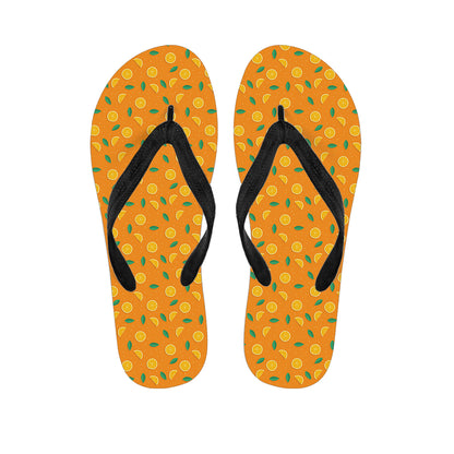 Orange Fruit Slices Pattern Print Flip Flops