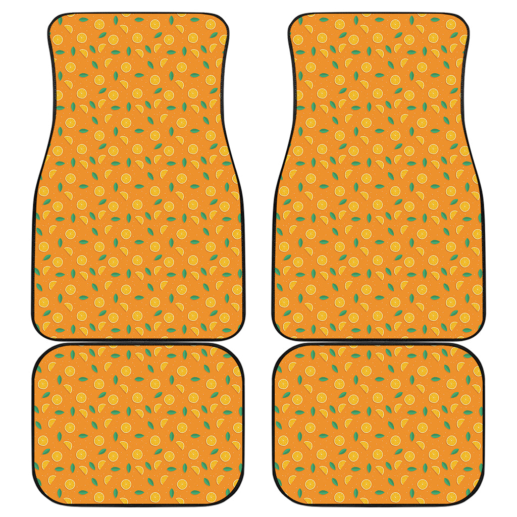 Orange Fruit Slices Pattern Print Front and Back Car Floor Mats