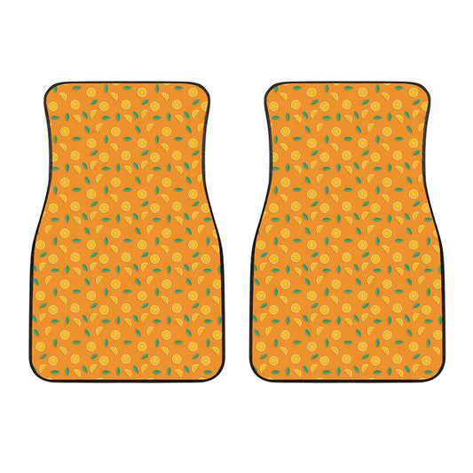 Orange Fruit Slices Pattern Print Front Car Floor Mats
