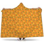 Orange Fruit Slices Pattern Print Hooded Blanket