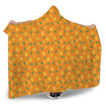 Orange Fruit Slices Pattern Print Hooded Blanket