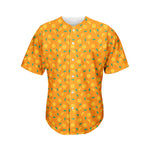 Orange Fruit Slices Pattern Print Men's Baseball Jersey