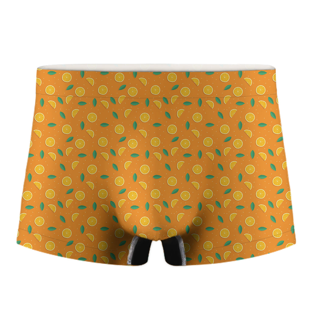 Orange Fruit Slices Pattern Print Men's Boxer Briefs