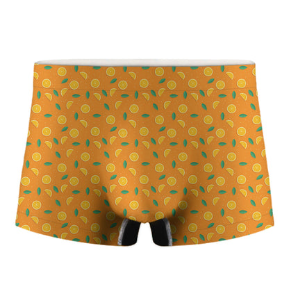 Orange Fruit Slices Pattern Print Men's Boxer Briefs