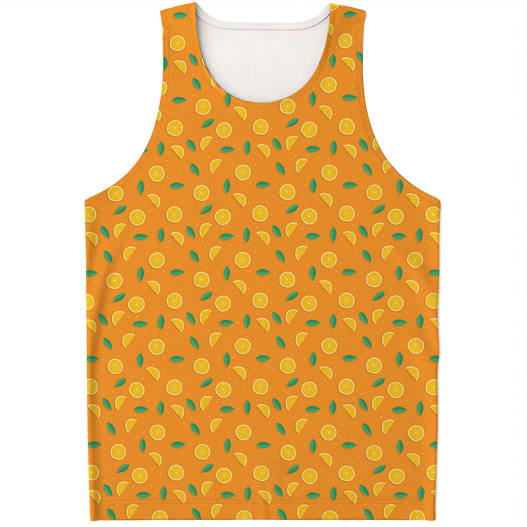 Orange Fruit Slices Pattern Print Men's Tank Top