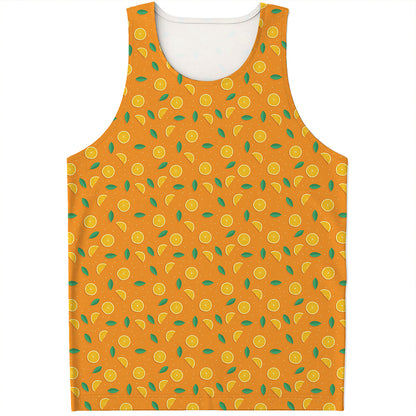 Orange Fruit Slices Pattern Print Men's Tank Top