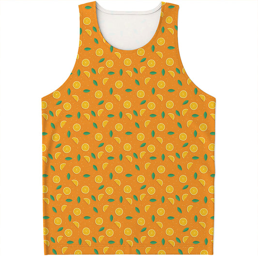 Orange Fruit Slices Pattern Print Men's Tank Top