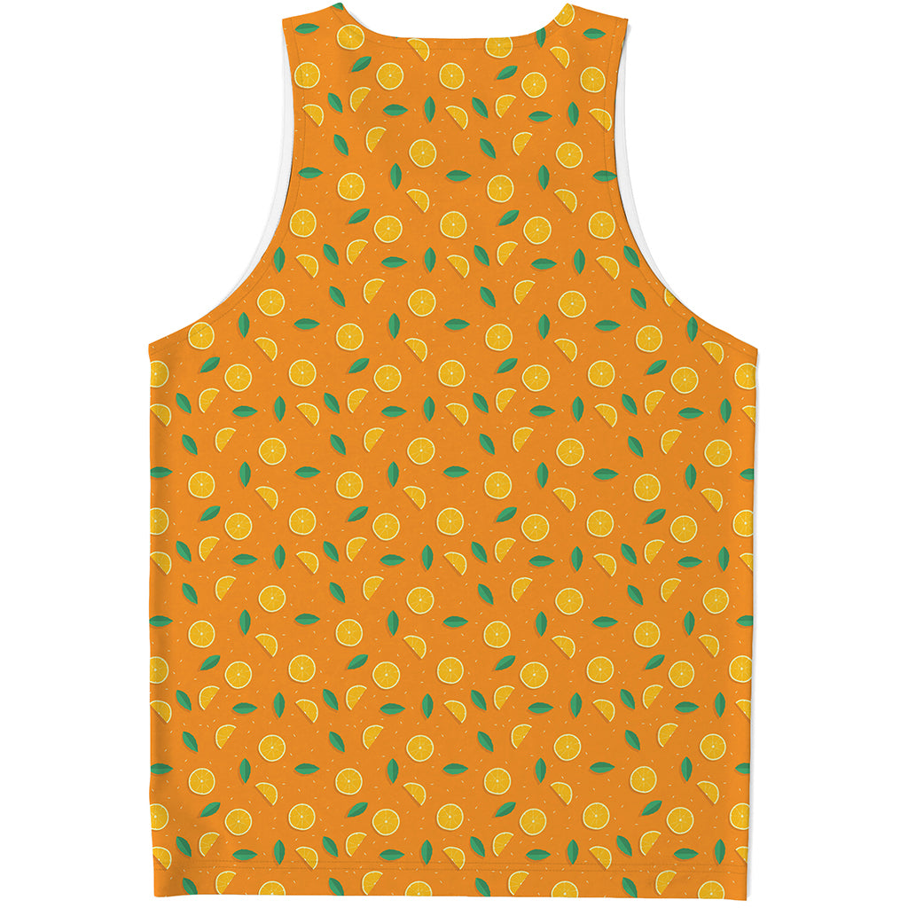 Orange Fruit Slices Pattern Print Men's Tank Top