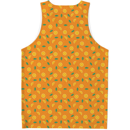 Orange Fruit Slices Pattern Print Men's Tank Top