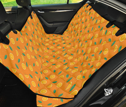 Orange Fruit Slices Pattern Print Pet Car Back Seat Cover