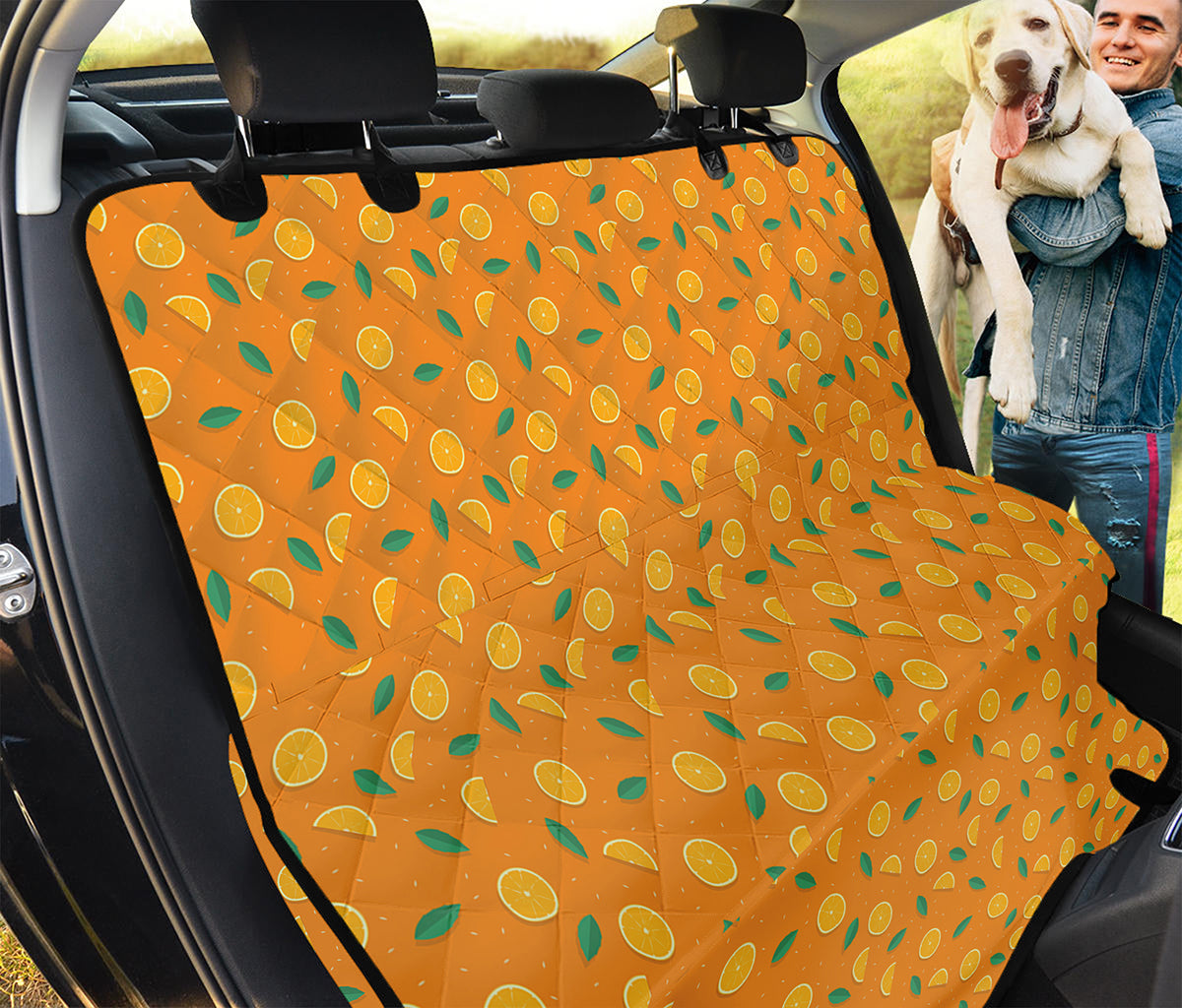 Orange Fruit Slices Pattern Print Pet Car Back Seat Cover
