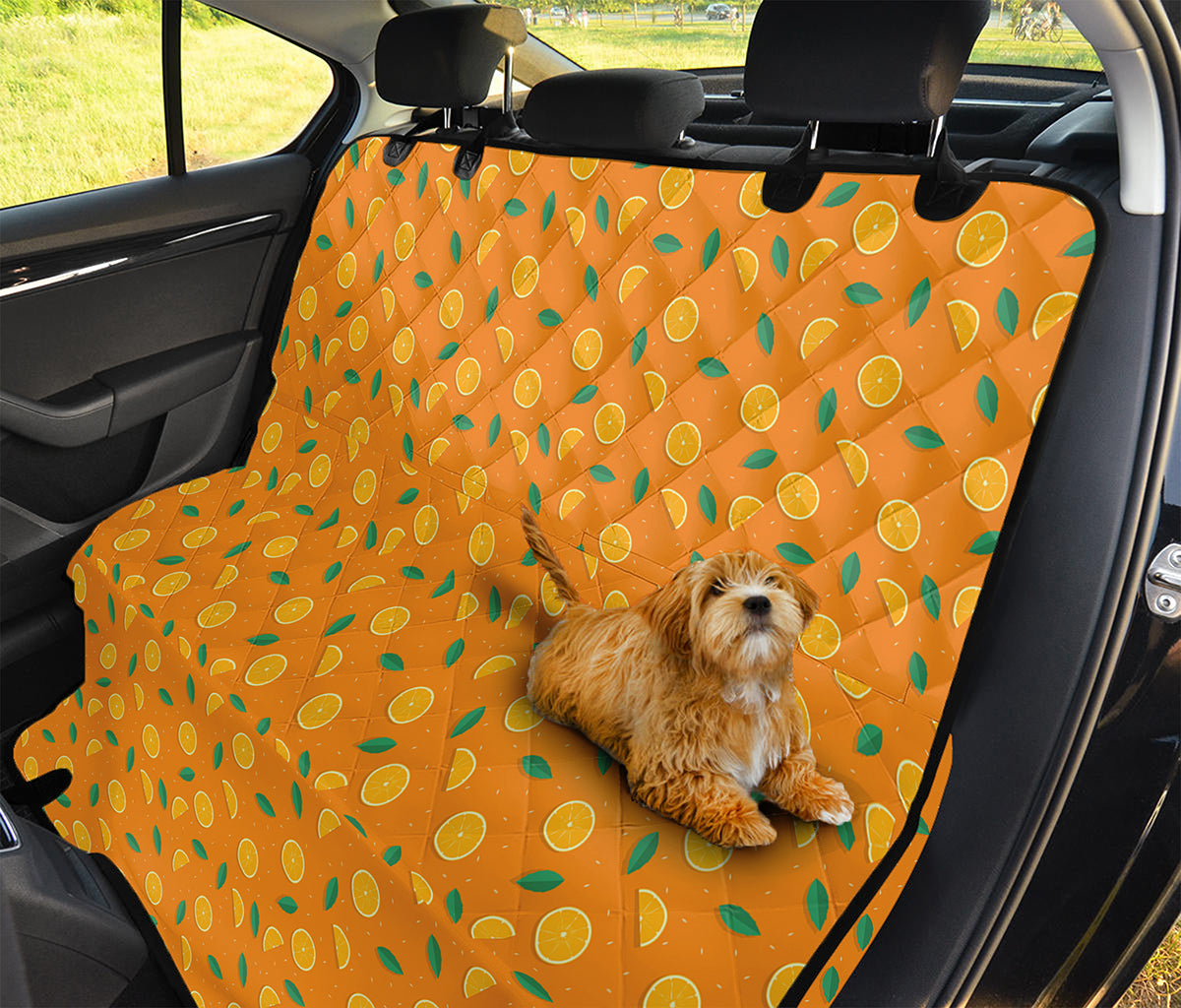 Orange Fruit Slices Pattern Print Pet Car Back Seat Cover