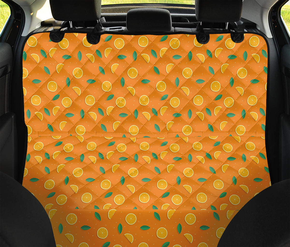 Orange Fruit Slices Pattern Print Pet Car Back Seat Cover