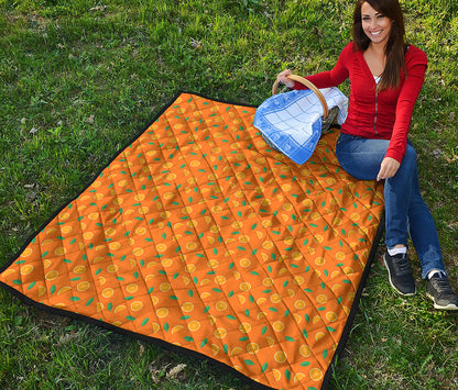 Orange Fruit Slices Pattern Print Quilt