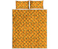 Orange Fruit Slices Pattern Print Quilt Bed Set