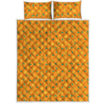 Orange Fruit Slices Pattern Print Quilt Bed Set