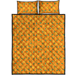 Orange Fruit Slices Pattern Print Quilt Bed Set