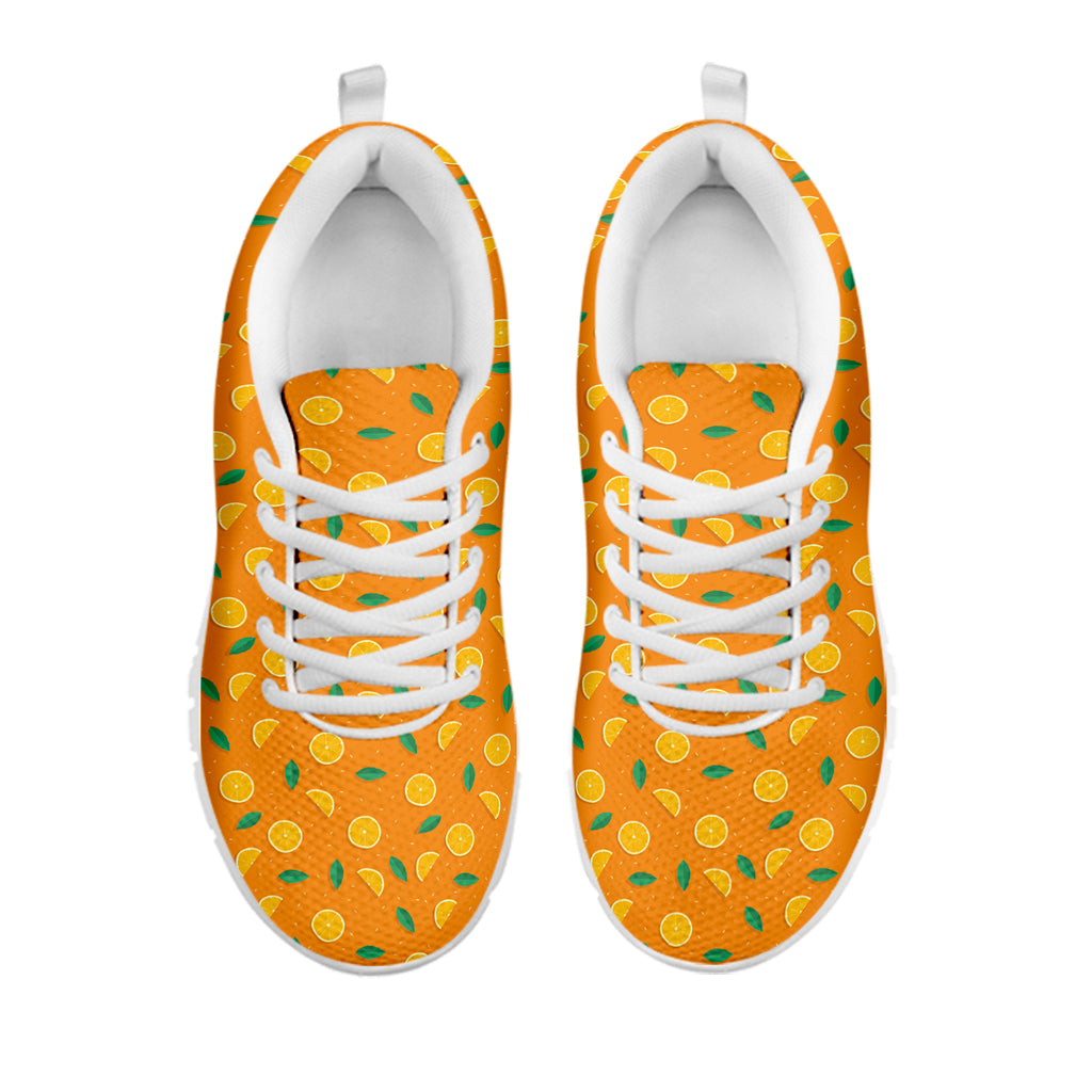 Orange Fruit Slices Pattern Print White Sneakers