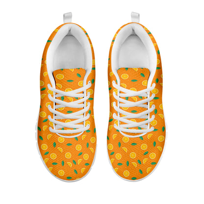 Orange Fruit Slices Pattern Print White Sneakers